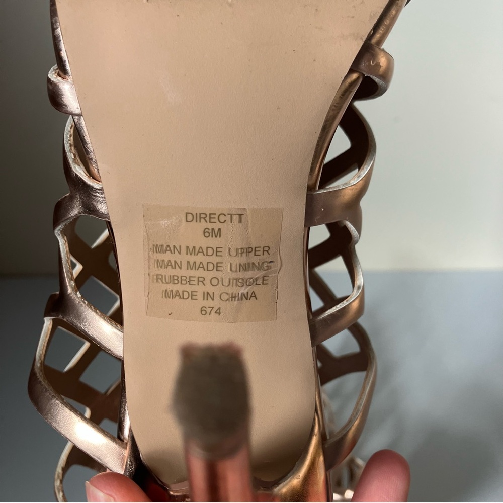 Madden Girl Directt Rose Gold Caged Heeled Sandals size 6 - Picture 9 of 10